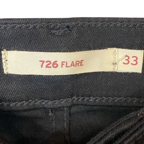 NWT Levi’s Black High Waisted Flare Leg Denim Jeans, Size 33/32 - Picture 7 of 12